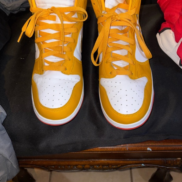 Nike Other - Nike Men's Yellow and White High-Top Sneakers
